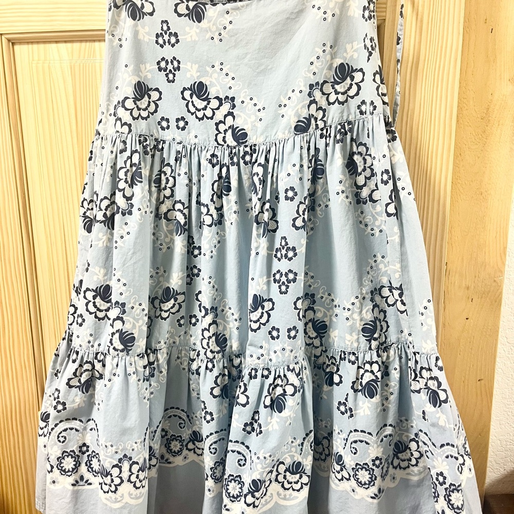Desert Diva by Sherry Holt Floral Drop Waist Blue Skirt